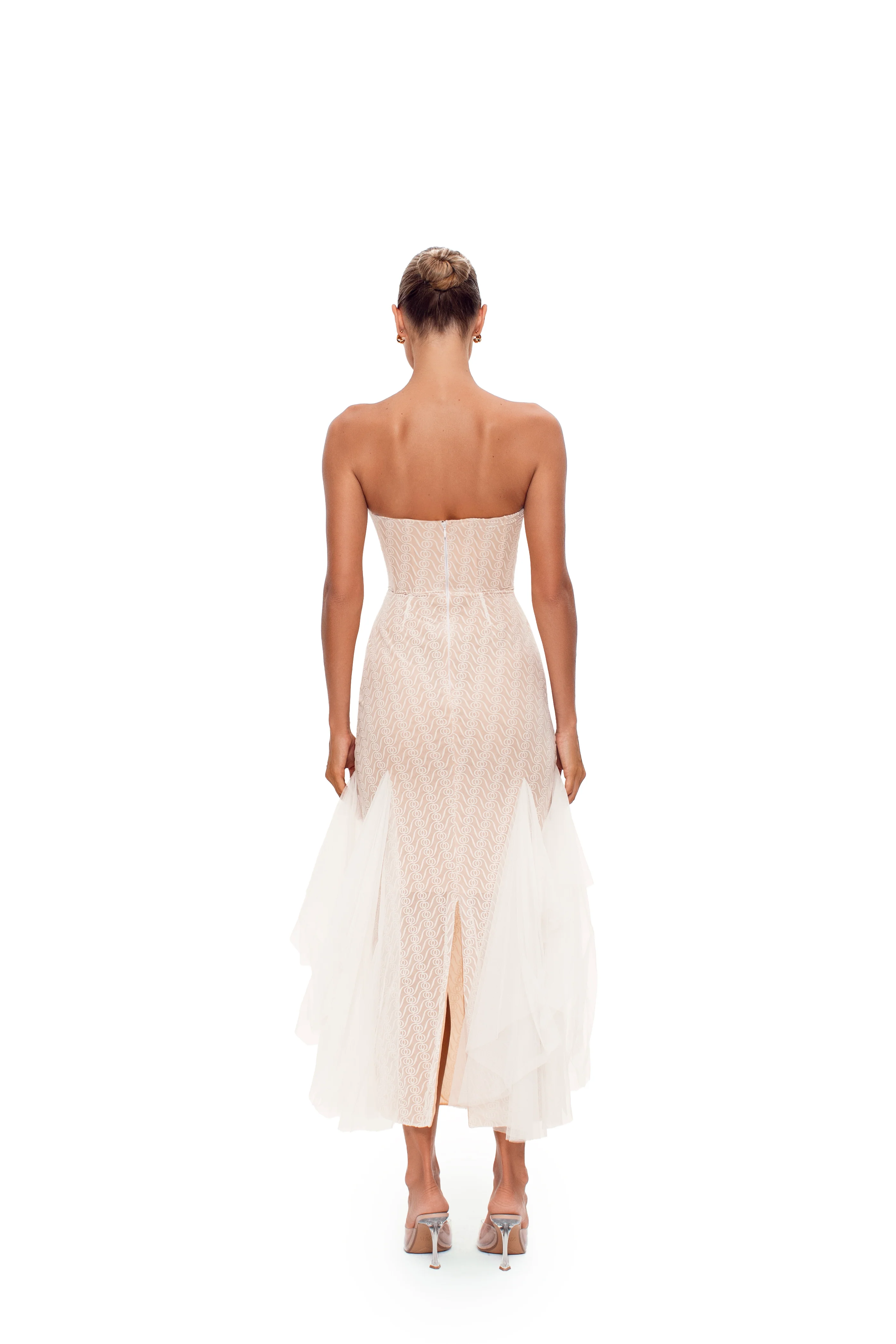 Alizee Strapless Dress White - Image 4