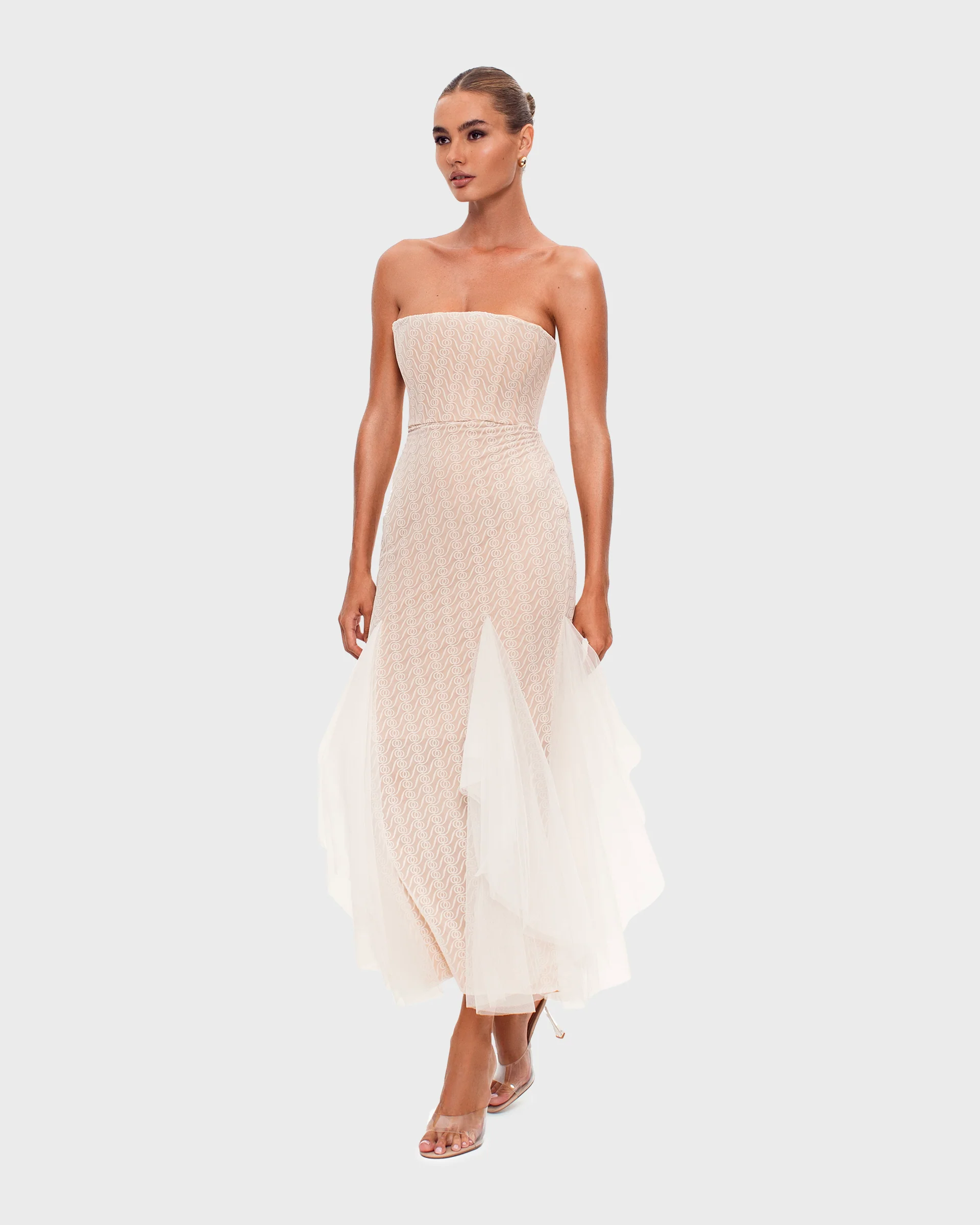 Alizee Strapless Dress White - Image 7
