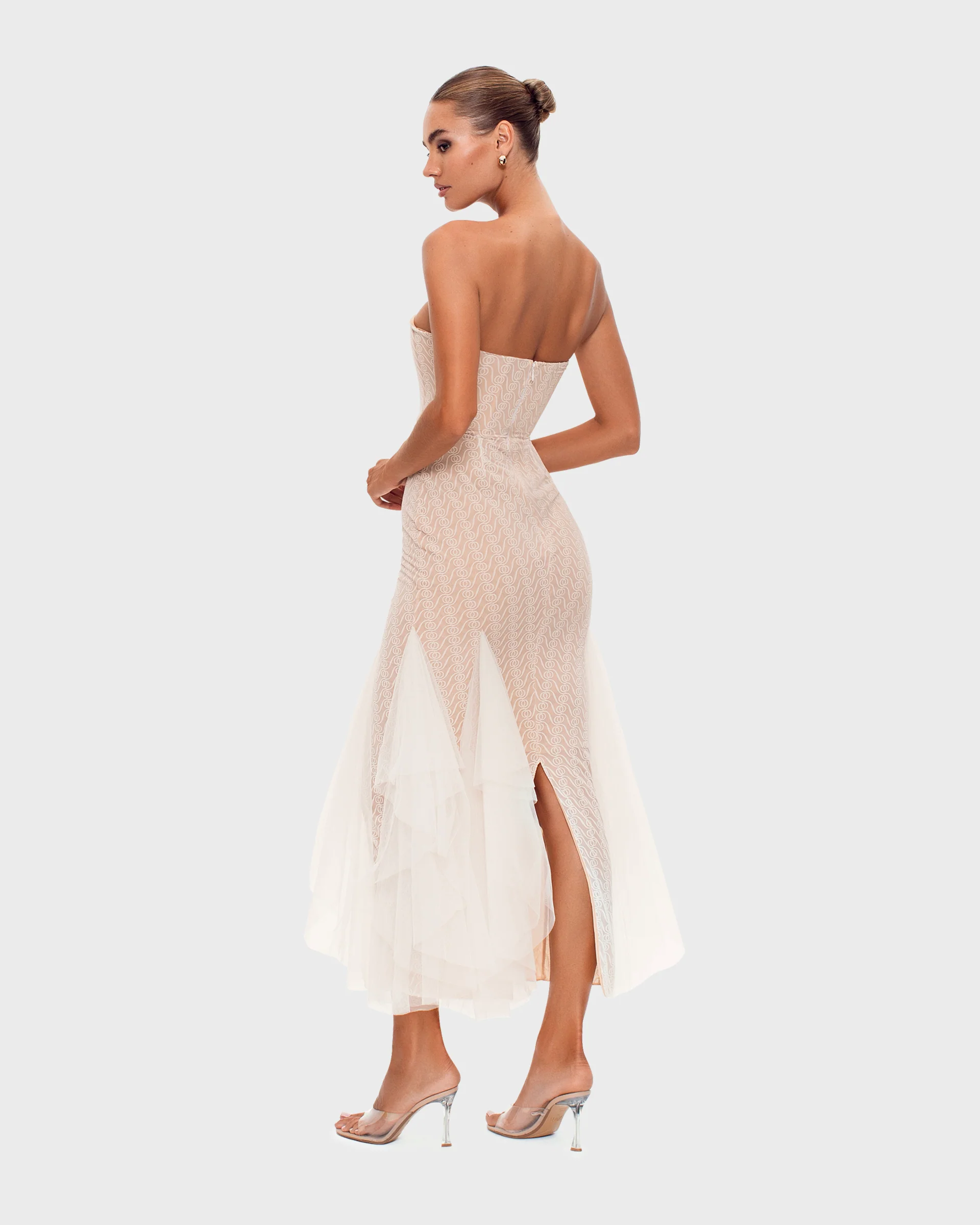 Alizee Strapless Dress White - Image 8