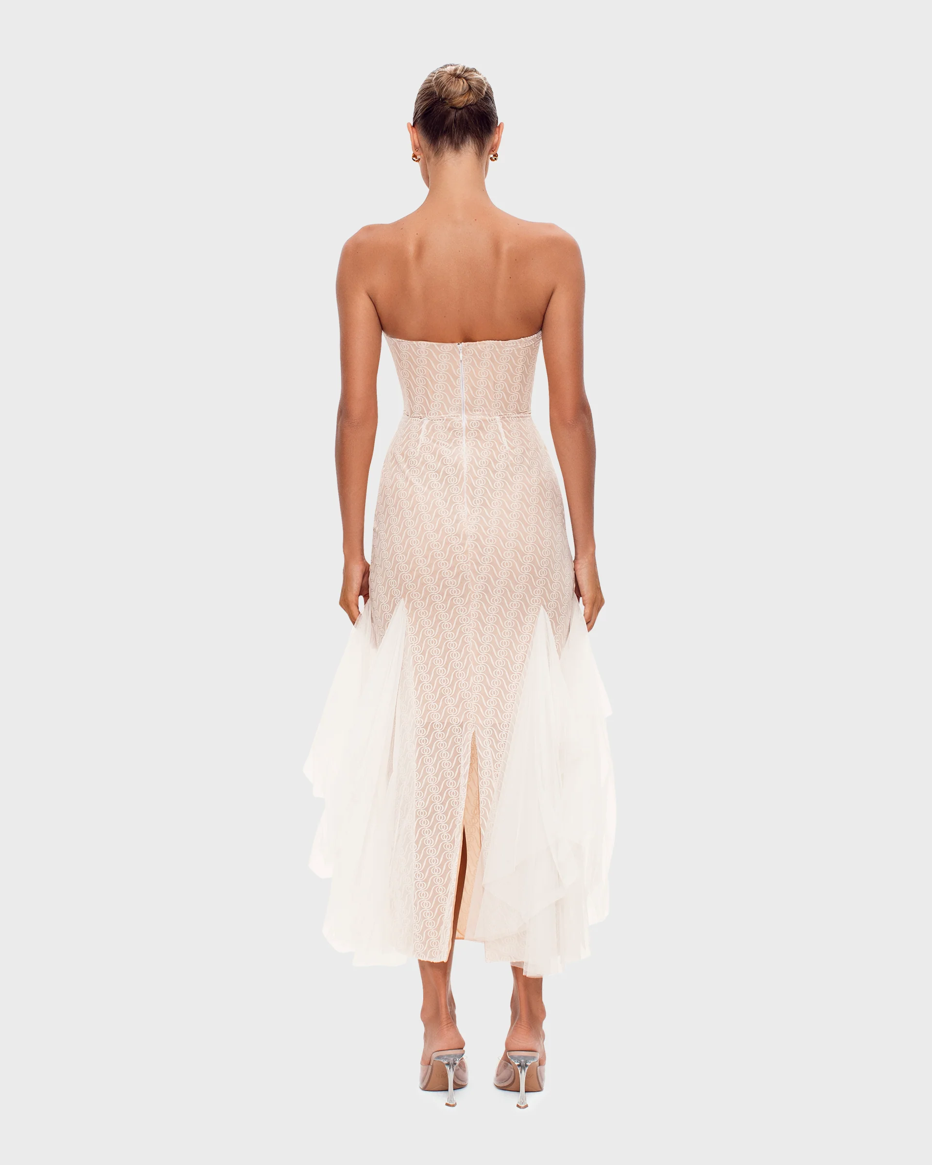 Alizee Strapless Dress White - Image 9