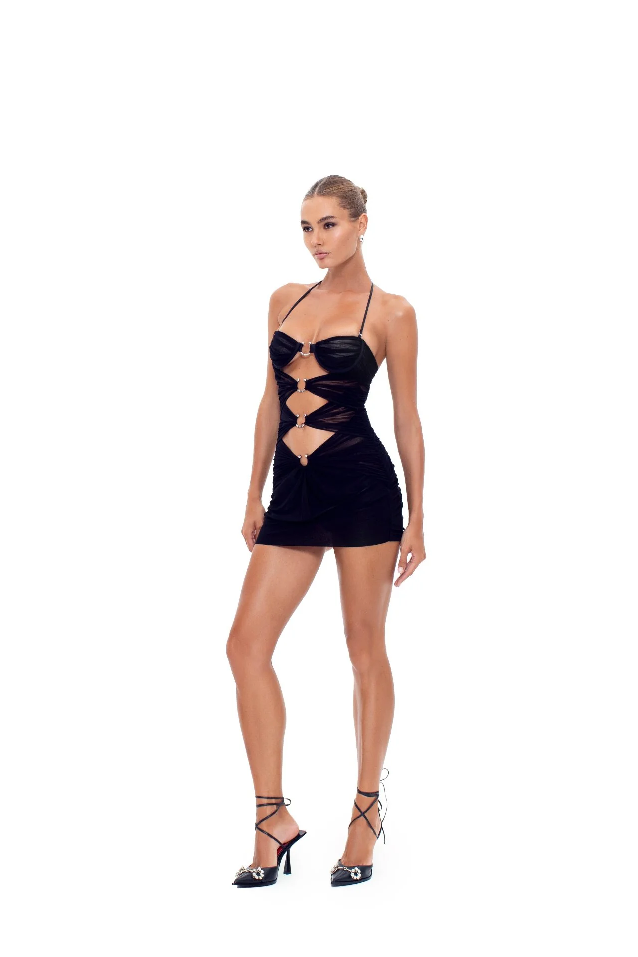 Blair Mini Dress Black - Image 3