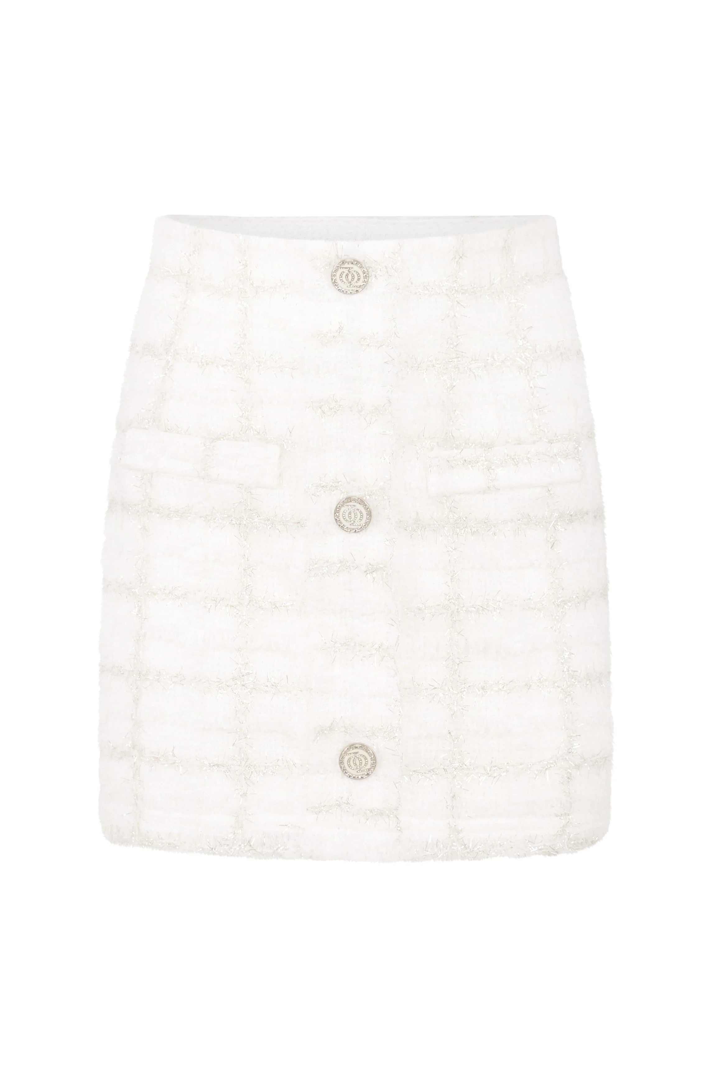 Executive Tweed Skirt White - Image 6