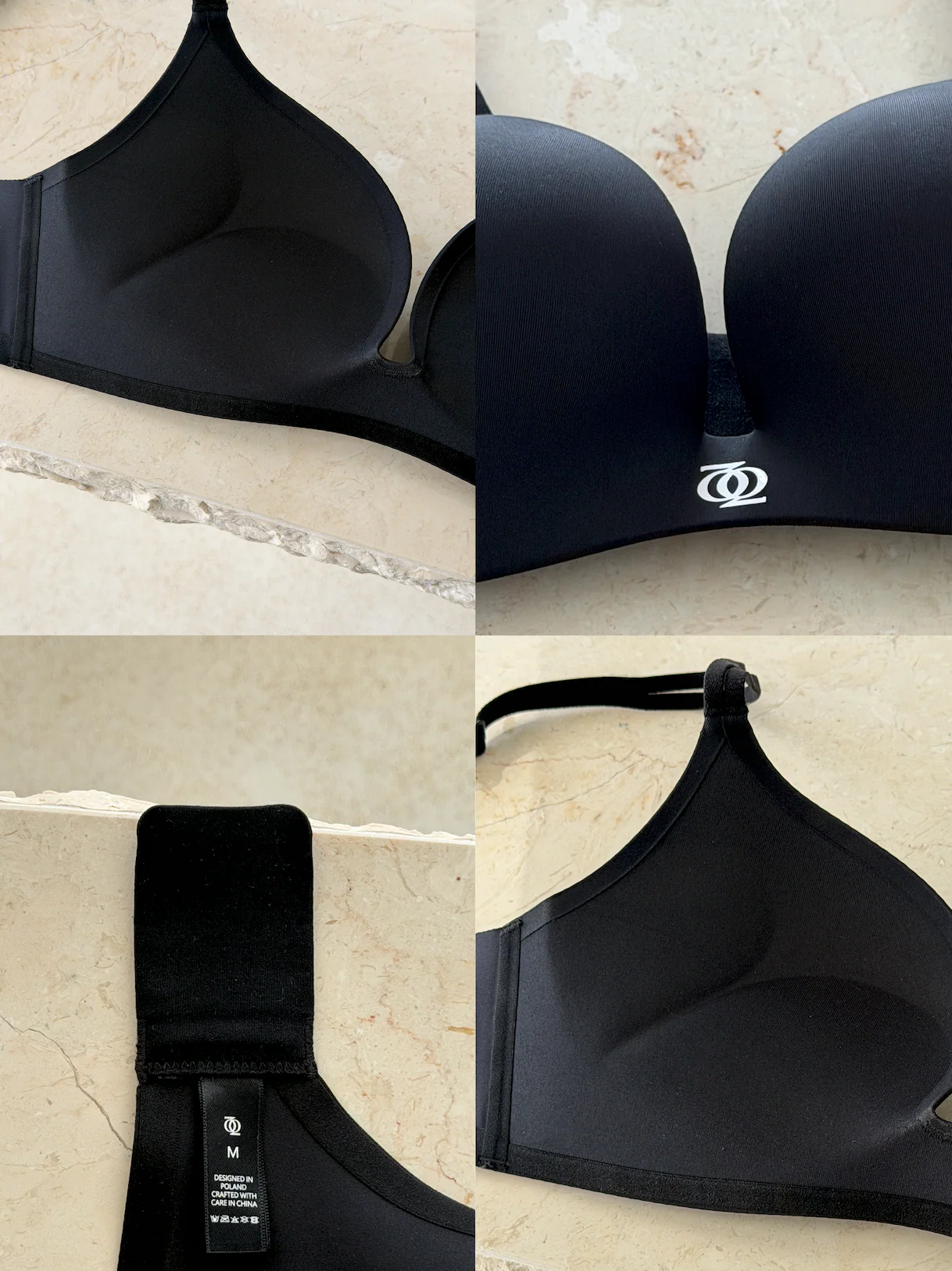 Second Skin Teardrop Push Up Bra Black - Image 2